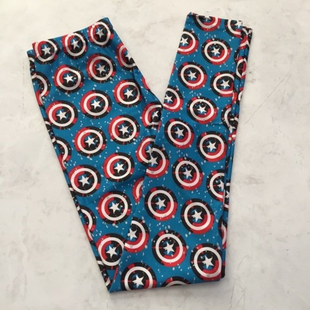NWT Marvel Captain America Girl's Leggings M/L